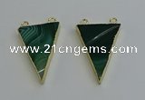 NGC5162 25*35mm - 30*40mm triangle agate gemstone connectors