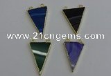 NGC5165 25*35mm - 30*40mm triangle agate gemstone connectors