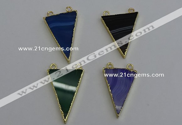 NGC5165 25*35mm - 30*40mm triangle agate gemstone connectors