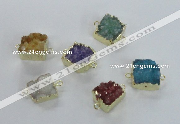 NGC517 15*16mm - 16*17mm freeform druzy agate connectors