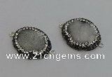 NGC5170 22*28mm - 24*30mm freeform druzy agate connectors