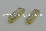 NGC5175 10*30mm - 11*32mm rectangle druzy agate connectors