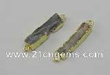 NGC5178 8*30mm - 10*35mm rectangle druzy agate connectors