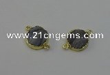 NGC5179 15mm - 16mm coin druzy agate gemstone connectors