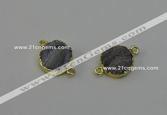 NGC5179 15mm - 16mm coin druzy agate gemstone connectors