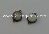 NGC5180 15mm - 16mm coin druzy agate gemstone connectors