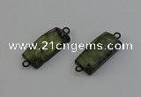 NGC5192 12*30mm - 15*30mm rectangle green rutilated quartz connectors