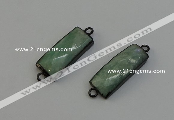 NGC5195 12*30mm - 15*30mm faceted rectangle amazonite connectors