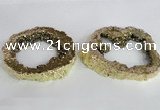 NGC521 45*50mm - 55*65mm freeform plated druzy agate connectors