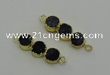 NGC5215 10*30mm druzy agate gemstone connectors wholesale