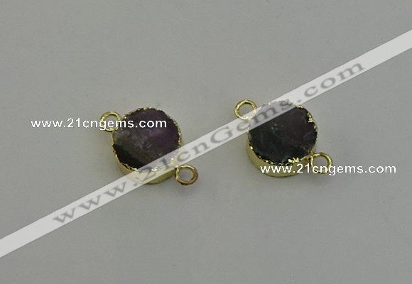 NGC5219 15mm - 16mm coin druzy amethyst gemstone connectors