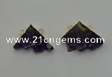 NGC5221 22*30mm - 25*35mm freeform druzy amethyst connectors