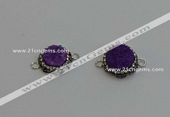 NGC5225 12mm - 14mm freeform druzy agate connectors wholesale