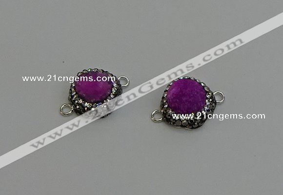 NGC5226 12mm - 14mm freeform druzy agate connectors wholesale