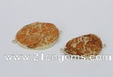 NGC523 20*30mm - 30*40mm freeform sea sediment jasper connectors