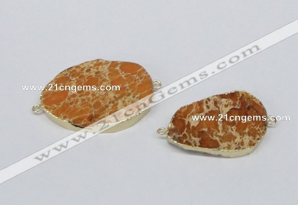 NGC523 20*30mm - 30*40mm freeform sea sediment jasper connectors