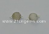 NGC5238 15mm - 16mm coin druzy agate connectors wholesale