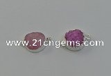 NGC5241 15mm - 16mm coin druzy agate connectors wholesale