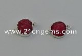 NGC5242 15mm - 16mm coin druzy agate connectors wholesale