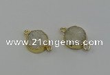NGC5248 15mm - 16mm coin druzy agate connectors wholesale