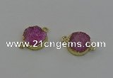 NGC5251 15mm - 16mm coin druzy agate connectors wholesale