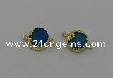 NGC5253 15mm - 16mm coin druzy agate connectors wholesale