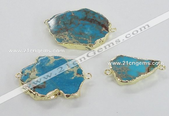 NGC526 20*30mm - 30*40mm freeform sea sediment jasper connectors