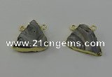 NGC5262 22*30mm - 25*30mm triangle druzy agate connectors