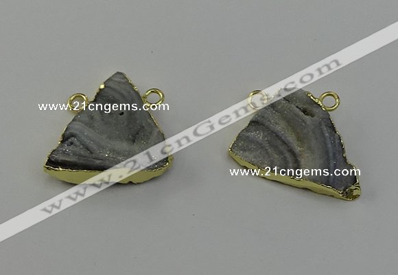 NGC5262 22*30mm - 25*30mm triangle druzy agate connectors