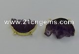 NGC5264 25*35mm - 30*40mm freeform druzy amethyst connectors