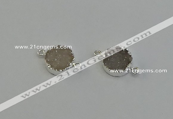 NGC5289 15mm - 16mm coin druzy agate gemstone connectors