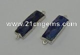 NGC5305 12*30mm - 15*35mm faceted rectangle lapis lazuli connectors