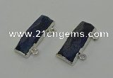 NGC5308 12*30mm - 15*35mm faceted rectangle lapis lazuli connectors