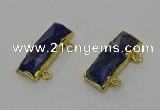 NGC5309 12*30mm - 15*35mm faceted rectangle lapis lazuli connectors