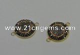 NGC5314 20mm - 22mm coin plated druzy agate connectors