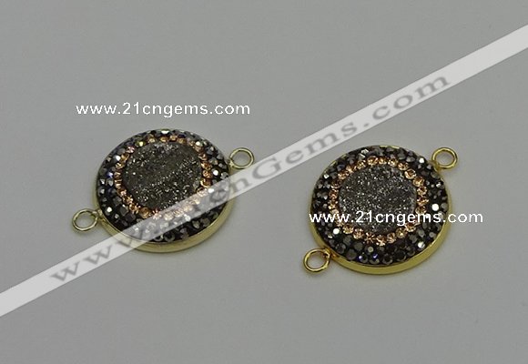 NGC5314 20mm - 22mm coin plated druzy agate connectors