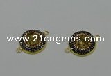 NGC5316 20mm - 22mm coin plated druzy agate connectors