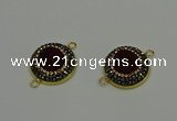 NGC5317 20mm - 22mm coin plated druzy agate connectors