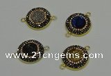 NGC5321 20mm - 22mm coin plated druzy agate connectors