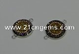 NGC5325 20mm - 22mm coin plated druzy agate connectors