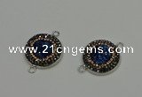 NGC5327 20mm - 22mm coin plated druzy agate connectors