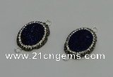 NGC5336 22*28mm oval plated druzy agate connectors wholesale