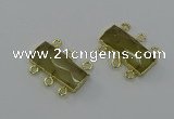 NGC5355 12*30mm - 15*30mm faceted rectangle lemon quartz connectors