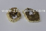 NGC536 25*35mm - 35*45mm plated druzy agate gemstone connectors