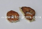 NGC537 25*35mm - 35*45mm plated druzy agate gemstone connectors