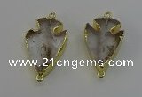 NGC5375 20*35mm - 25*40mm arrowhead white crystal connectors