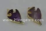 NGC5377 20*35mm - 25*40mm arrowhead light amethyst connectors