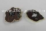 NGC538 25*35mm - 35*45mm plated druzy agate gemstone connectors