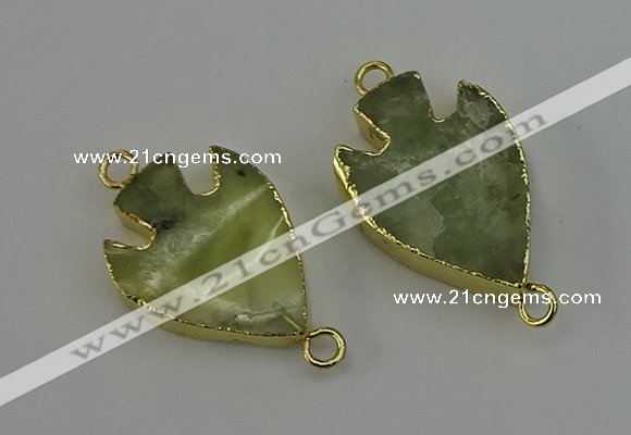 NGC5380 20*35mm - 25*40mm arrowhead green rutilated quartz connectors