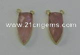 NGC5399 16*35mm - 18*40mm arrowhead rose quartz connectors